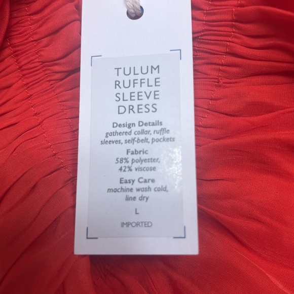 NWT Mersea Tulum Women’s Dress In Sunset. Sz L. 34" long, pit to pit 22" - Picture 9 of 11